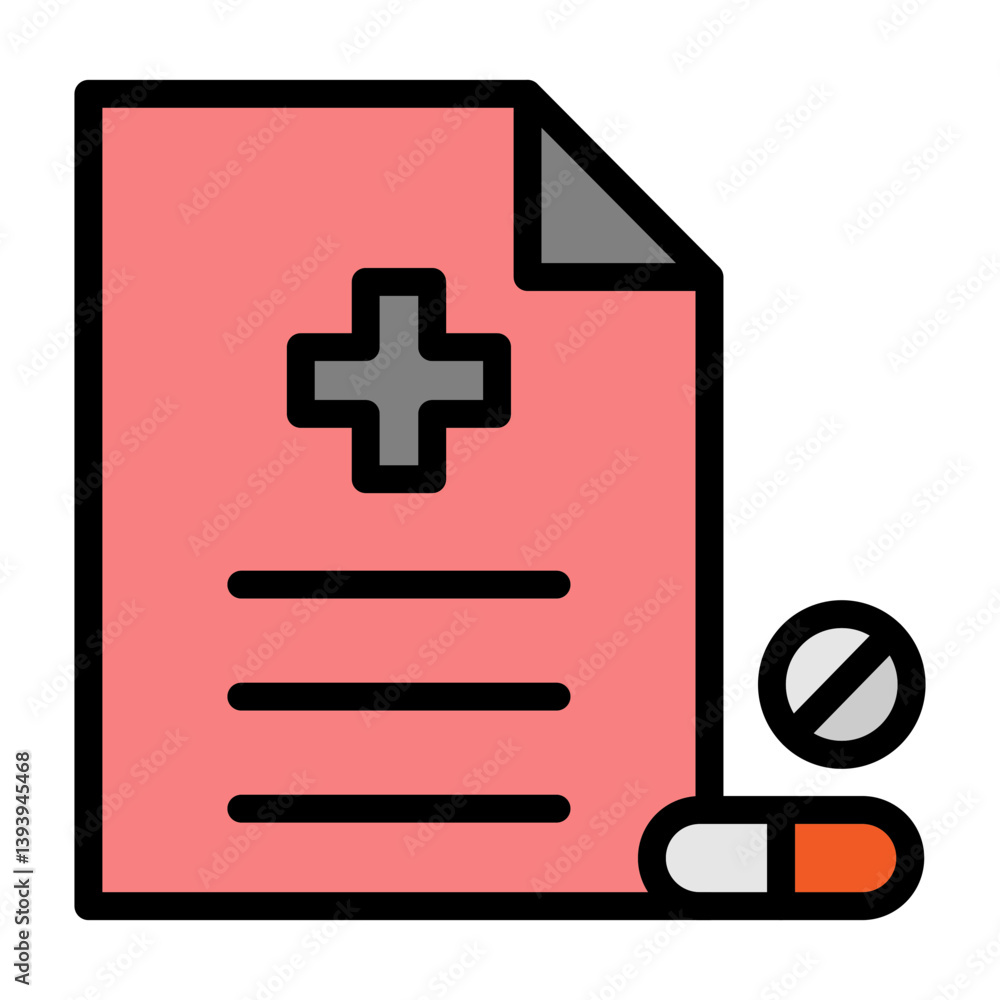 Obraz premium Prescription Medicine Vector Filled Icon Design 