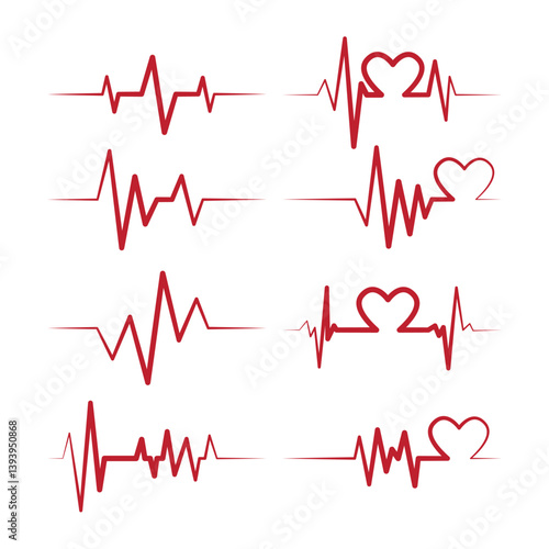 Heart Beat Pulse Vector Illustration