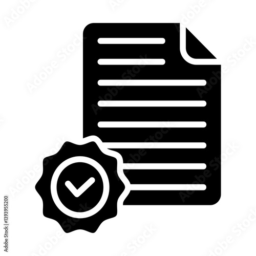 Contract Approved Solid Icon