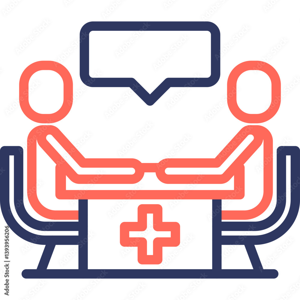 Fototapeta premium Consultation line color icon