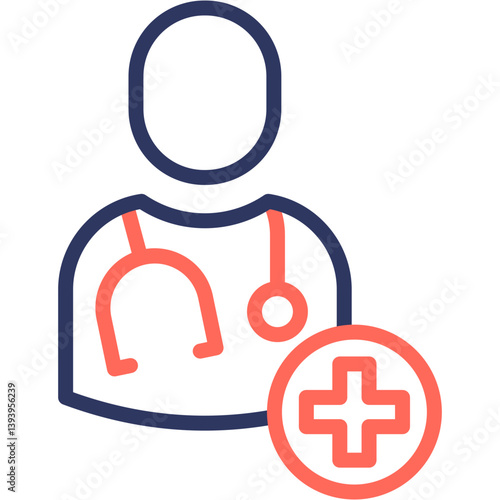 Doctor line color icon