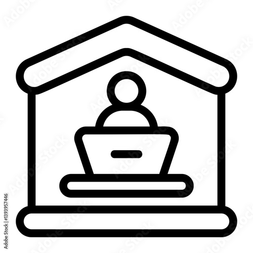 Remote Work Line Icon