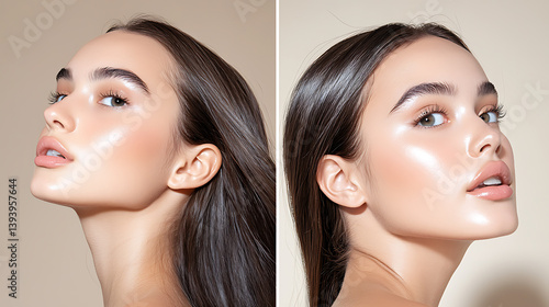 Captivating beauty portrait studio photography minimalist close-up skincare concept
