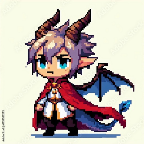 Pixelated Demon Lord suitable for creative presentation