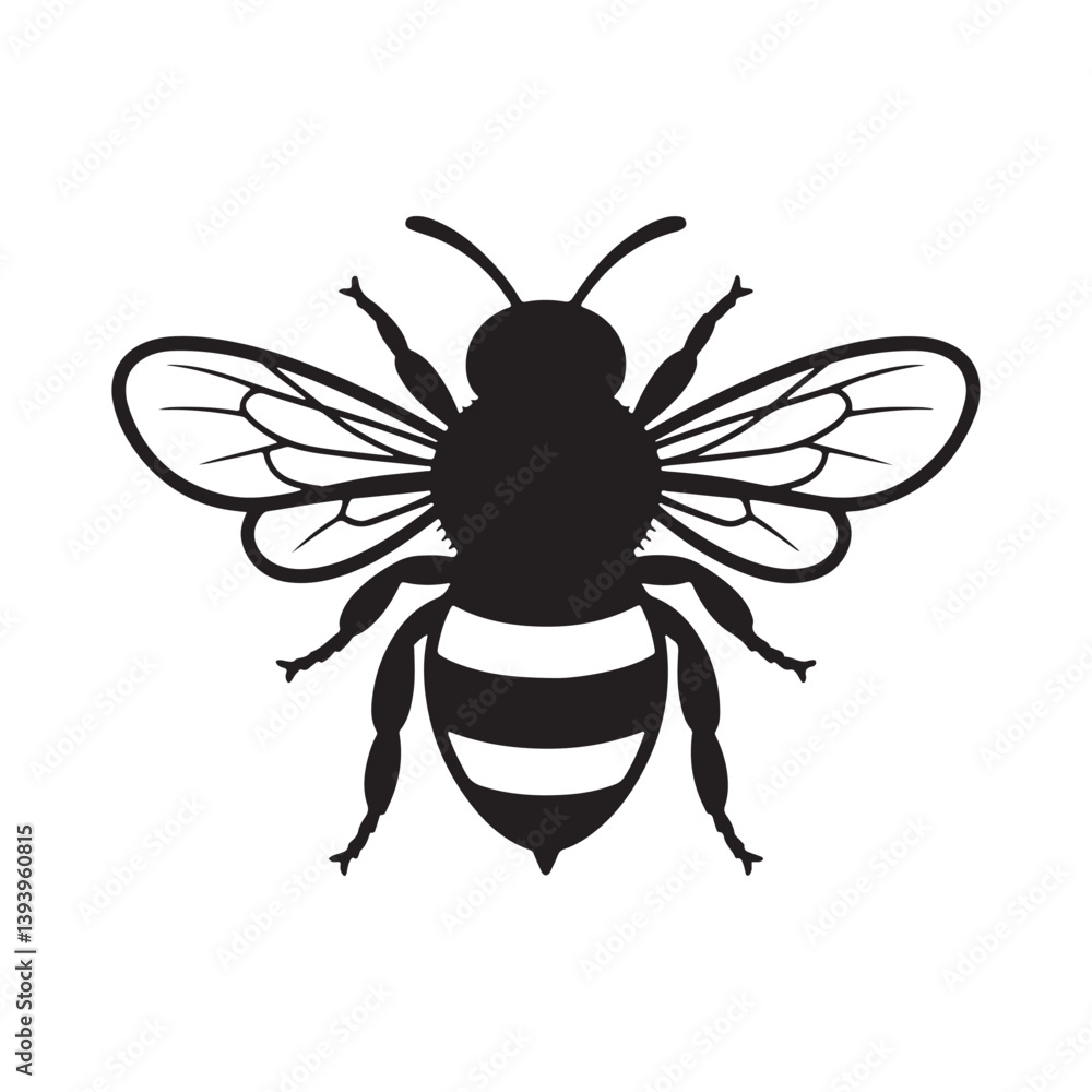 Bee icon silhouette vector illustration eps 10 Bee icon silhouette vector illustration eps 10