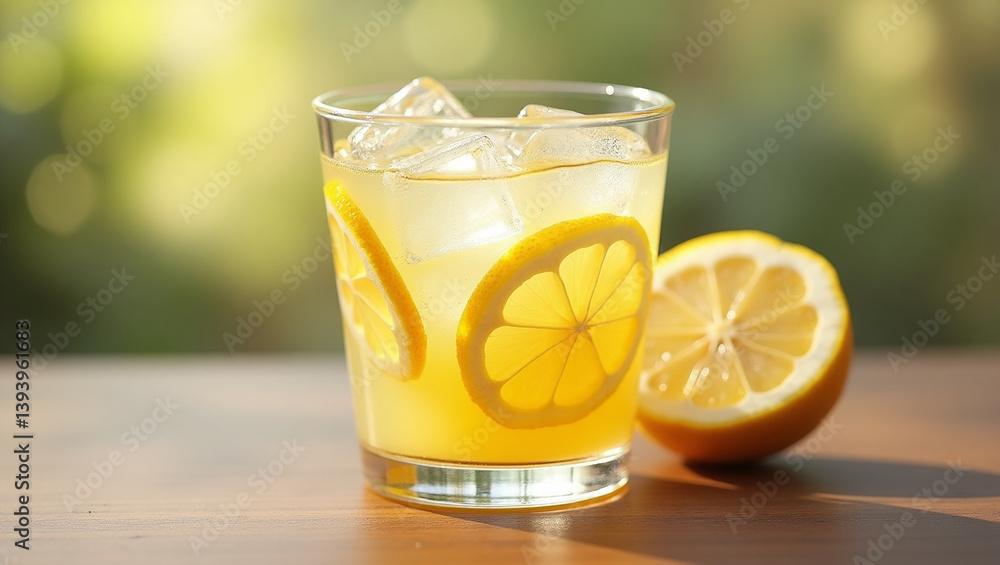 Fresh Lemon Slices in Clear Drink