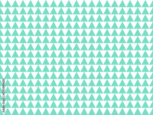 Abstract Geometric Seamless Pattern with Shapes, Small triangles in green tones are arranged seamlessly.
