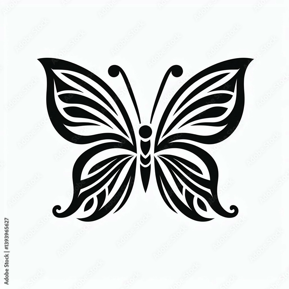 Elegant Butterfly Silhouette Design Suitable for Creative Presentation Elegant Butterfly Silhouette Design Suitable for Creative Presentation