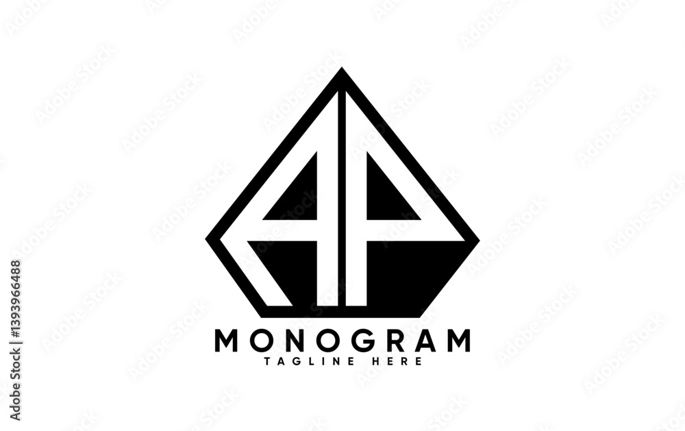 AP letter creative monogram vector logo design. AP letter creative monogram vector logo design.
