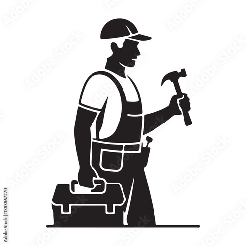 Handyman black vector
