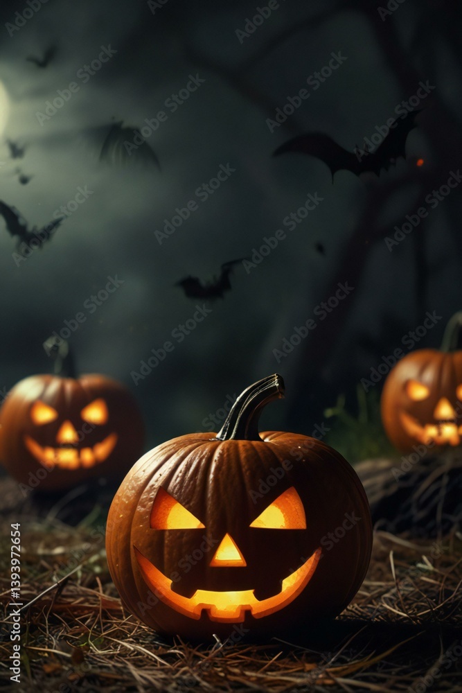 halloween pumpkin with bats halloween pumpkin with bats