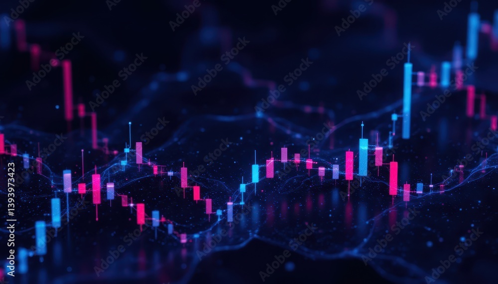 Abstract financial data visualization with colorful candlestick charts. Abstract financial data visualization with colorful candlestick charts.