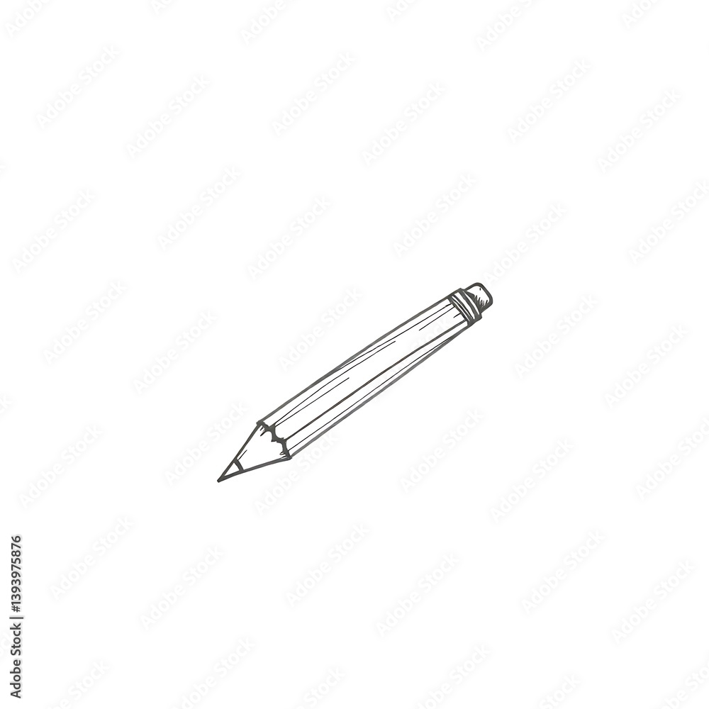 Pencil doodle icon in flat minimal style, hand-drawn sketch look on white solid background. Pencil doodle icon in flat minimal style, hand-drawn sketch look on white solid background.