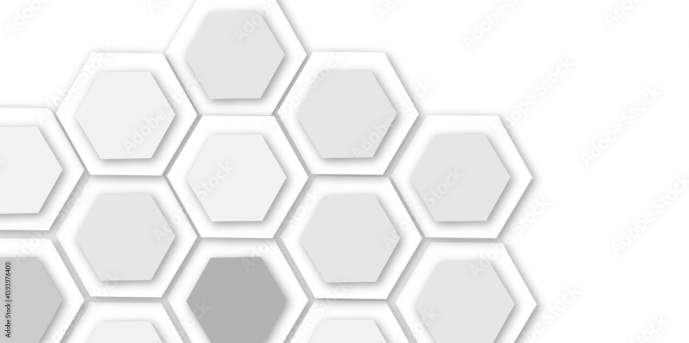 Abstract light grey and white hexagon 3d effect pattern with shadow seamless texture background. Use for book, poster, flyer, website vector illustration. Abstract light grey and white hexagon 3d effect pattern with shadow seamless texture background. Use for book, poster, flyer, website vector illustration.