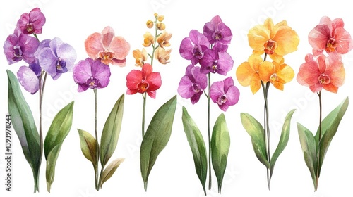 Wallpaper Mural Radiant Orchid Collection – Watercolor Portraits in Vibrant Hues Torontodigital.ca