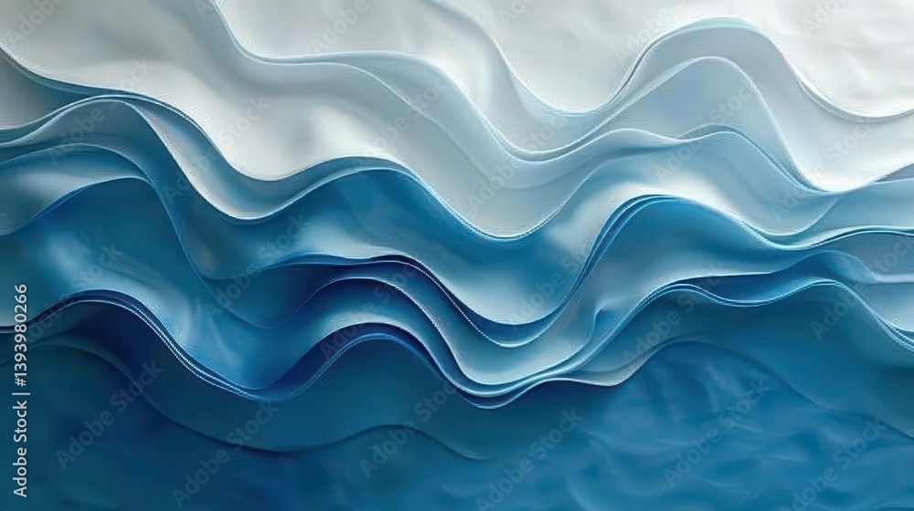 Abstract waves in varying shades of blue and white create a fluid, textured appearance. Abstract waves in varying shades of blue and white create a fluid, textured appearance.