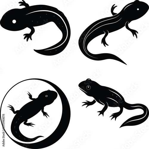Tadpole Silhouette vector illustration