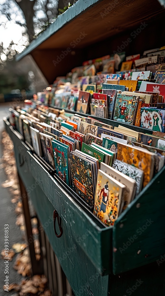 Naklejka premium Overflowing book box vintage books collection