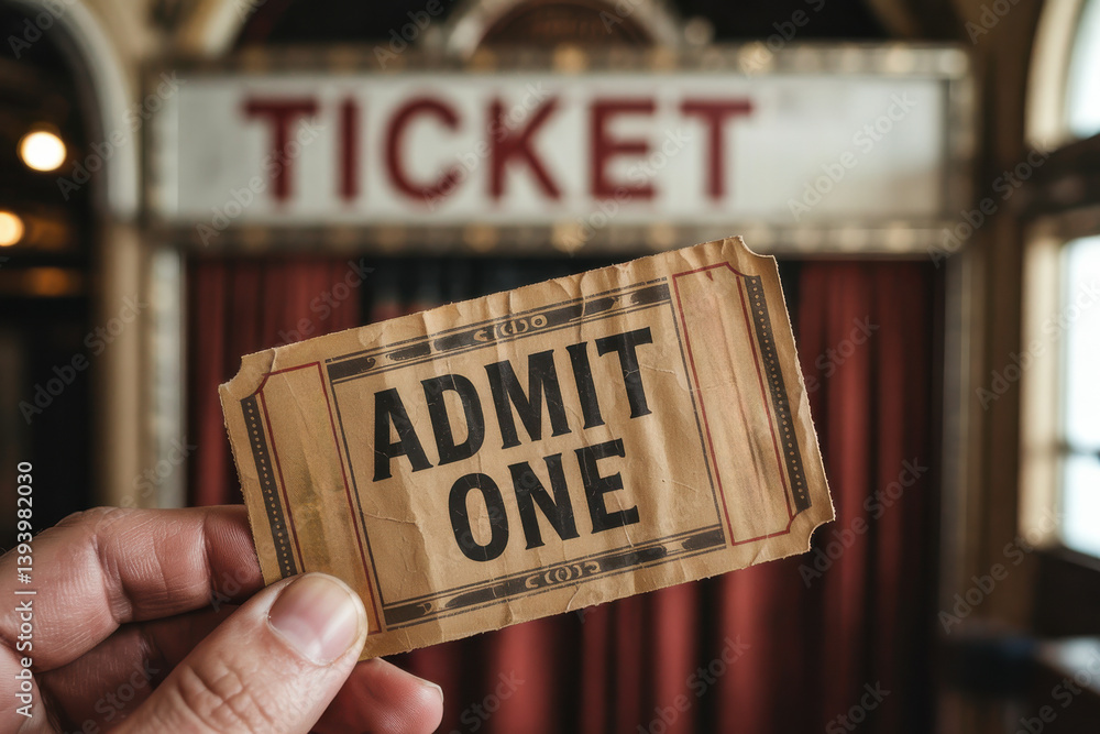 Old movie or theater ticket