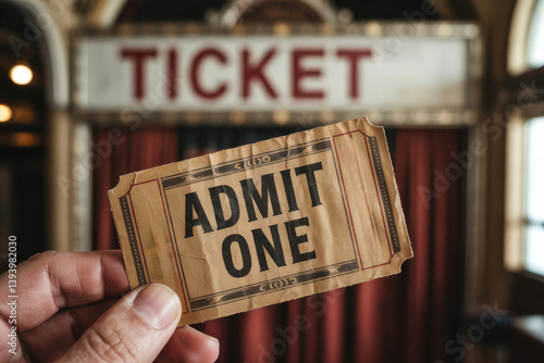 Obraz na płótnie Old movie or theater ticket w salonie