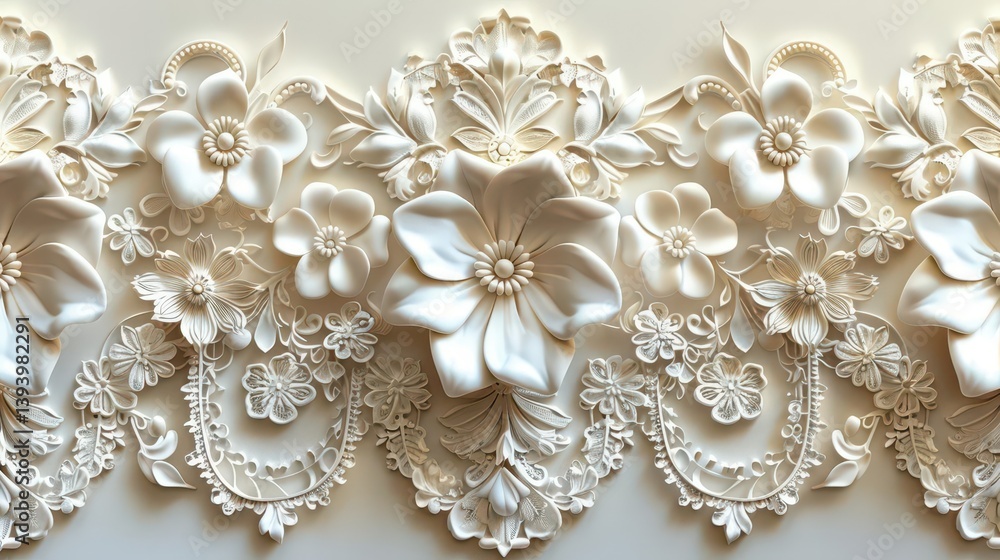 A detailed, elegant floral relief design featuring intricate patterns and textures. A detailed, elegant floral relief design featuring intricate patterns and textures.