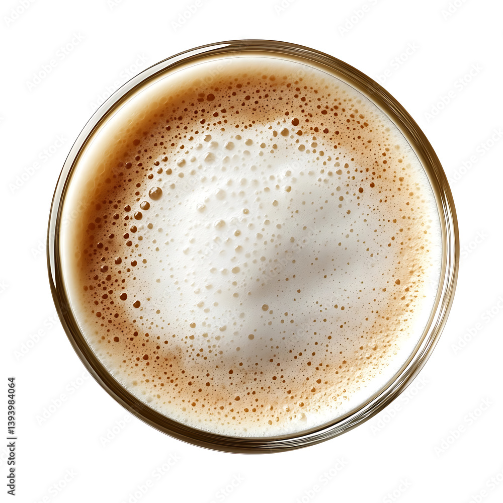 A creamy coconut milk latte with a smooth frothy top, isolated white background, contemporary art style A creamy coconut milk latte with a smooth frothy top, isolated white background, contemporary art style