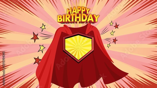 Foto Superhero Themed Birthday Zoom Background | Custom Party Backdrop Design for Kid