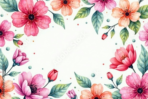 Delicate watercolor floral pattern, perfect for spring flyers , vintage, seamless