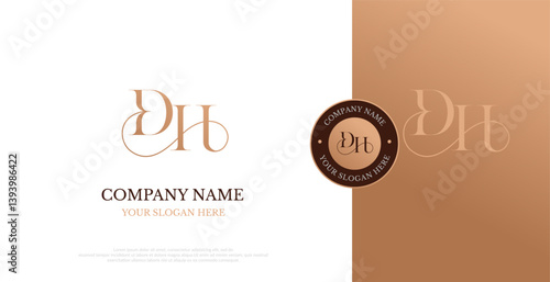 Initial DH Logo Design Vector 