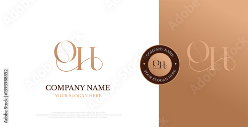Initial OH Logo Design Vector 