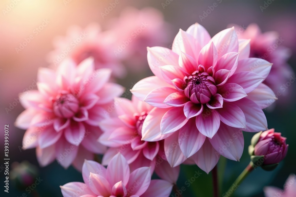 Soft focus dahlia blossoms, delicate petals, repeating motif, wedding, macro, delicate Soft focus dahlia blossoms, delicate petals, repeating motif, wedding, macro, delicate