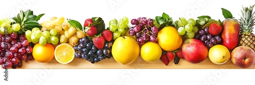 Assorted Fruits Display on Wooden Board