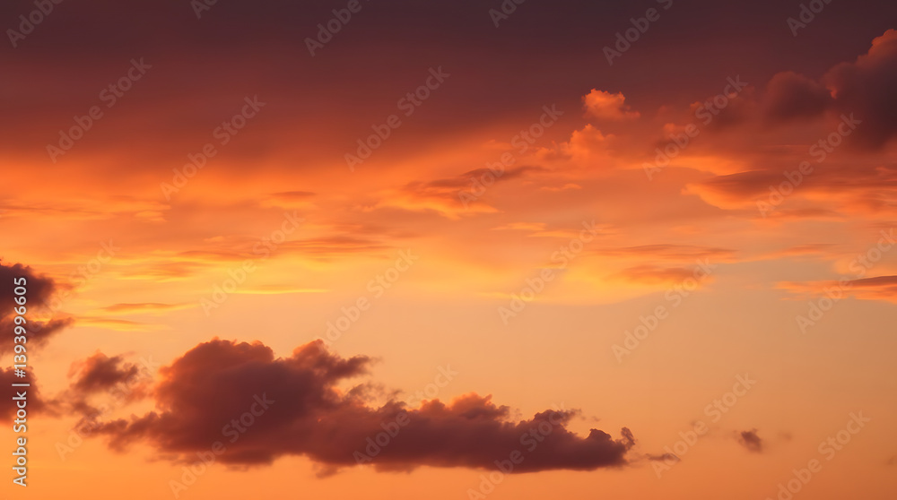 Fototapeta premium Toned dramatic sky background. orange pink clouds. Cloudscape. Fantastic sunset.