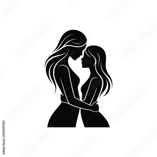Mother day. Mother caresses her baby. vector illustration 