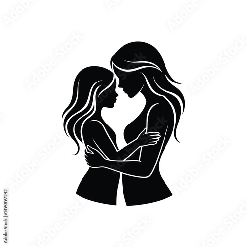 Mother day. Mother caresses her baby. vector illustration 