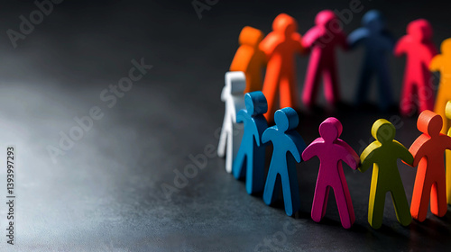 The concept of diversity, equity and inclusion, people in a circle, teamwork, diverse cultures.