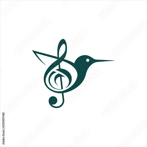 Music Bird Line Abstract Logo vector illustration 