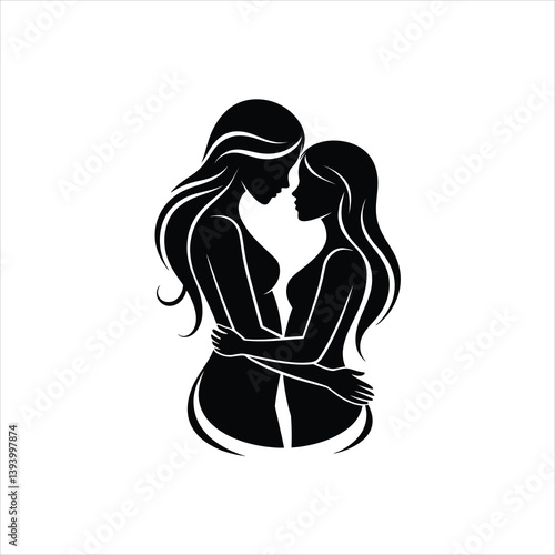 Mother day. Mother caresses her baby. vector illustration 
