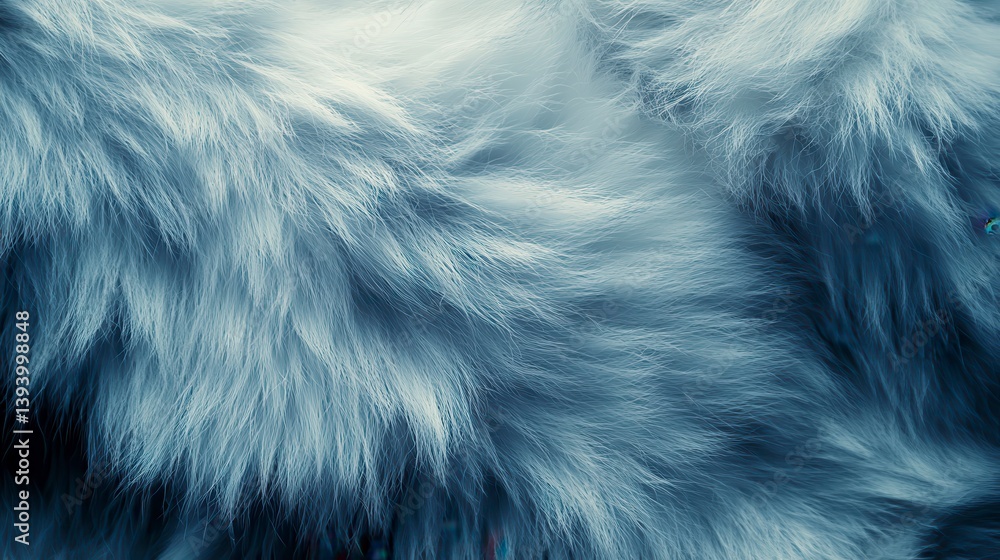 Obraz premium Soft texture of animal fur: Close-up of the textures of animal fur in light shades of blue or white creating a calming background