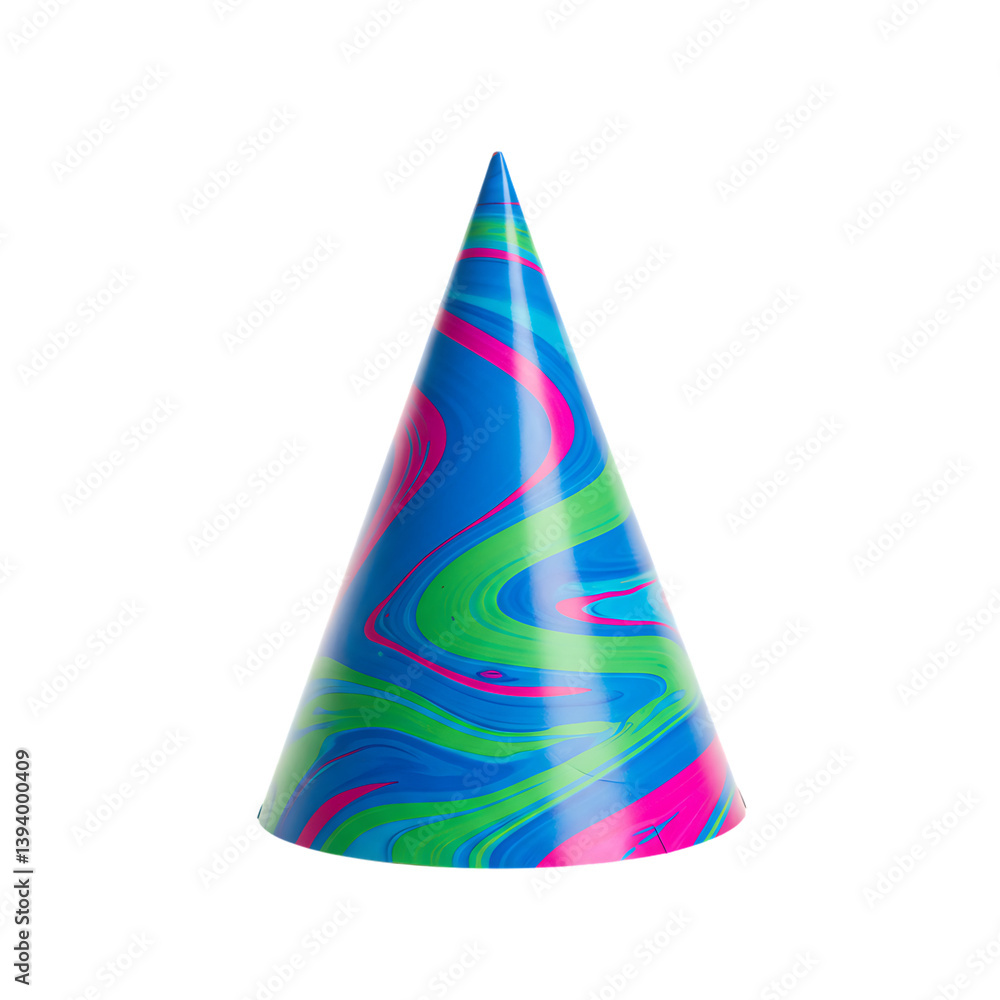 Fototapeta premium Party Hat: Colorful Swirl Design