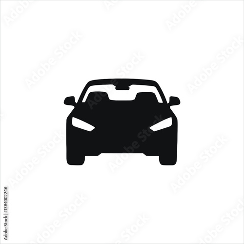 Vector logo car, front view car icon, silhouette convertible vector logo, automotive emblem design, sleek car illustration, modern vehicle branding.
