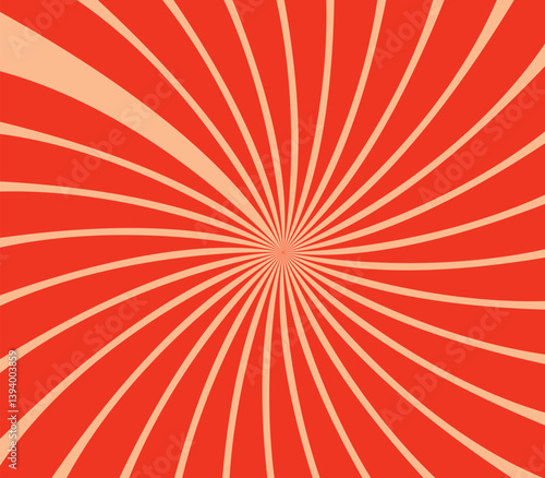 Red background with red sun rays. Abstract summer sun shine. 