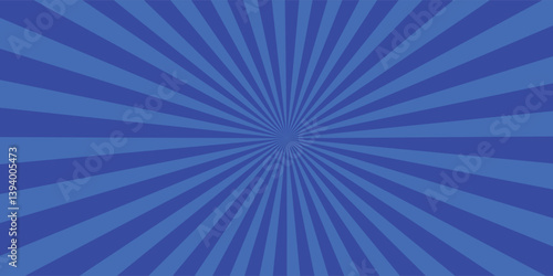 Blue sunburst background. Abstract texture with starburst. Blue sun rays background. Bright beams pattern.