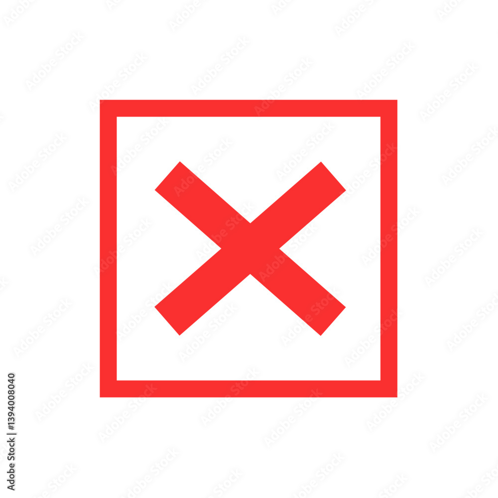 Obraz premium Red cross mark in box