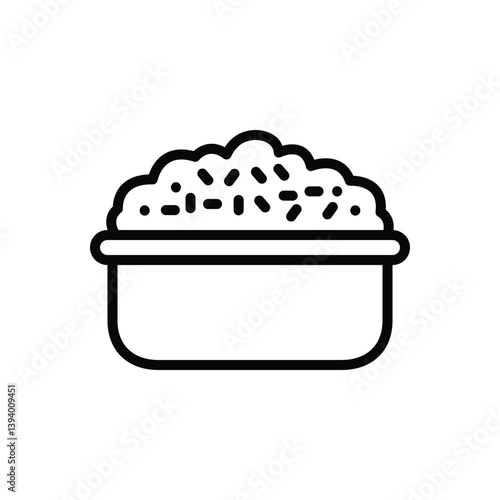 Black line icon for risotto