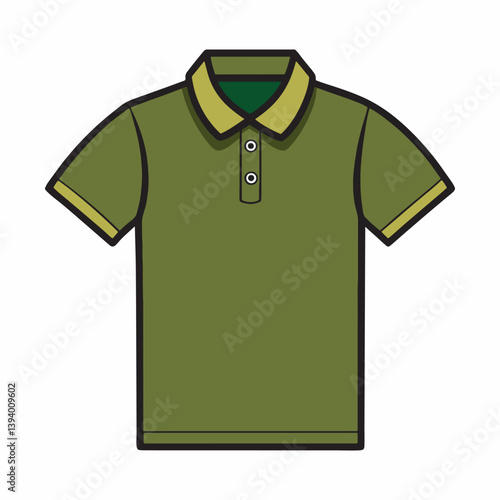Vector polo shirt Olive color.