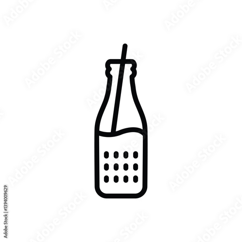 Black line icon for soda