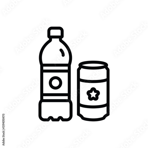 Black line icon for cold drink