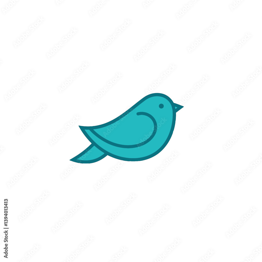 Fototapeta premium Simple Blue Bird Logo