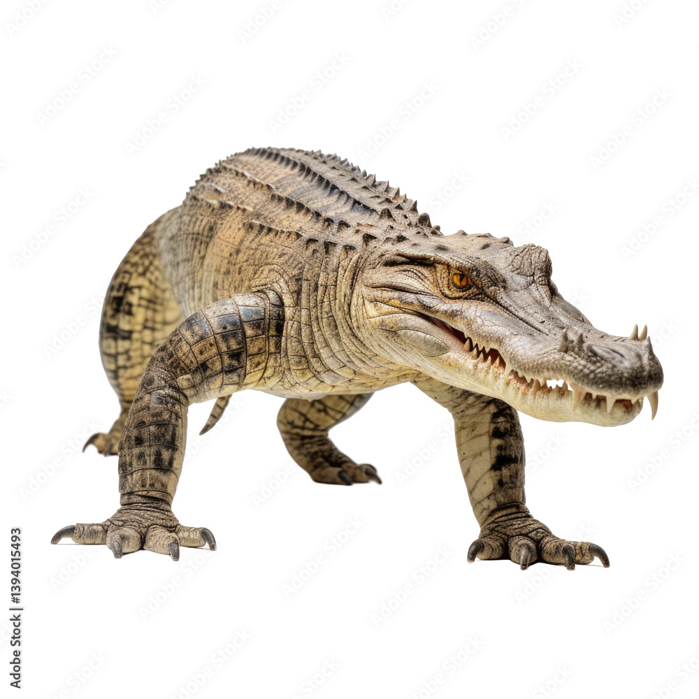 Naklejka premium Fierce Crocodile Image on transparent background